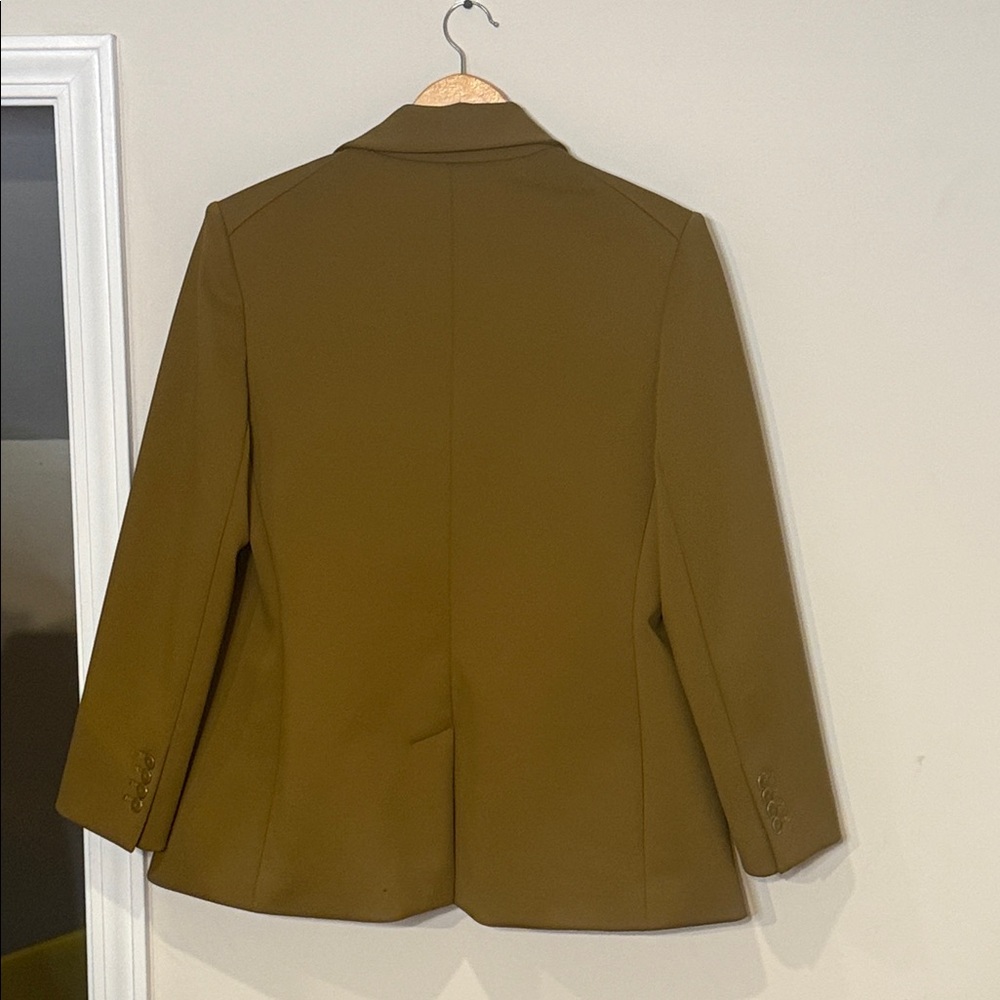 Express Supersoft Double Knit Double Breasted Blazer Oversized Boyfriend CAMEL - Picture 9 of 12